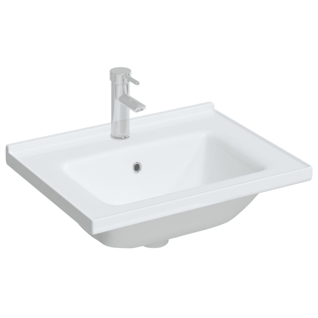 vidaXL Bathroom Sink White 61x48x19.5 cm Rectangular Ceramic