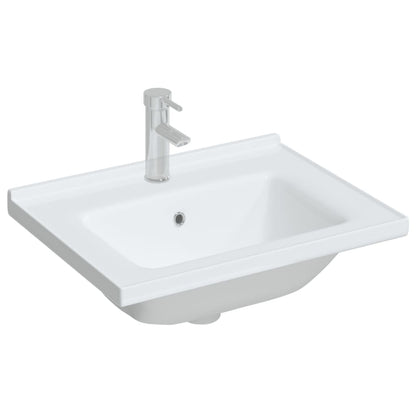 vidaXL Bathroom Sink White 61x48x19.5 cm Rectangular Ceramic