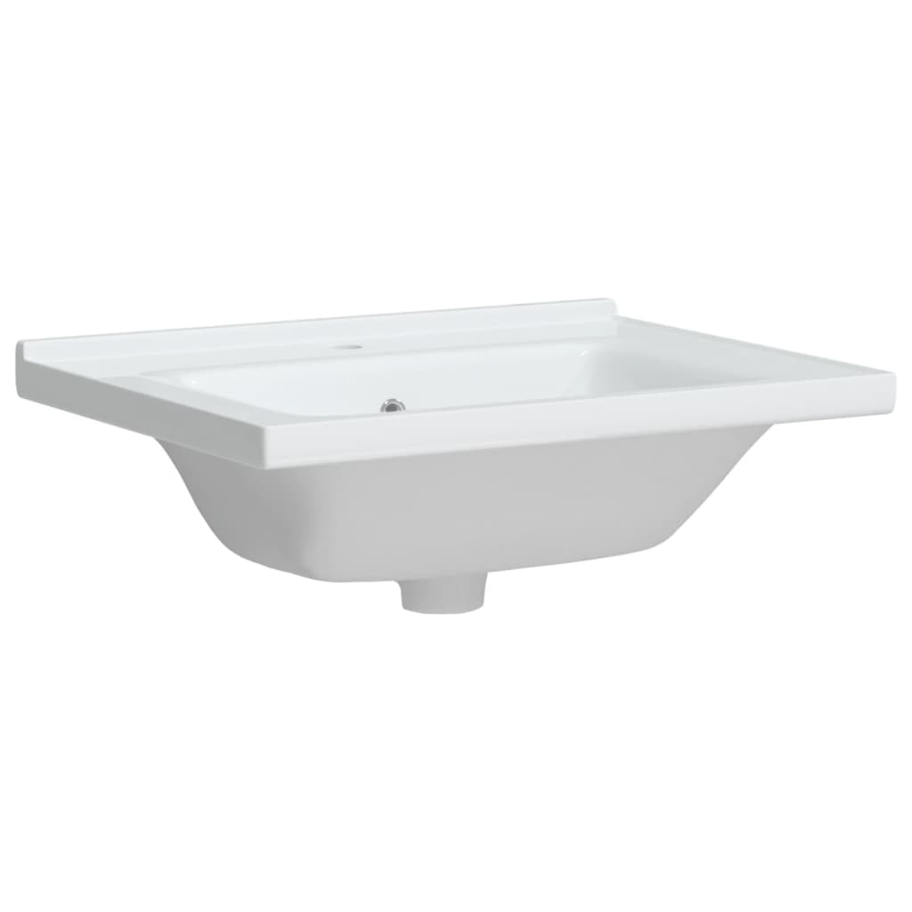 vidaXL Bathroom Sink White 61x48x19.5 cm Rectangular Ceramic