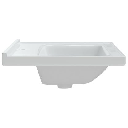 vidaXL Bathroom Sink White 61x48x19.5 cm Rectangular Ceramic
