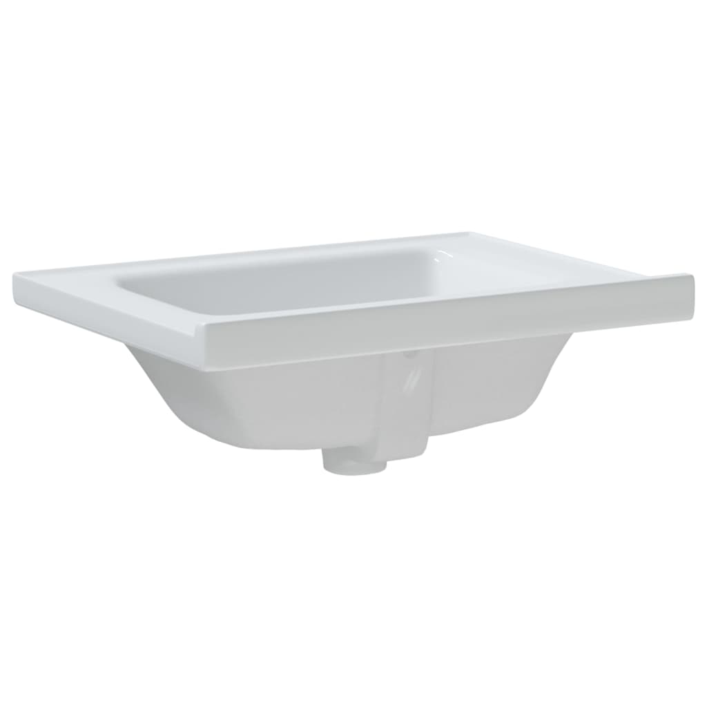 vidaXL Bathroom Sink White 61x48x19.5 cm Rectangular Ceramic