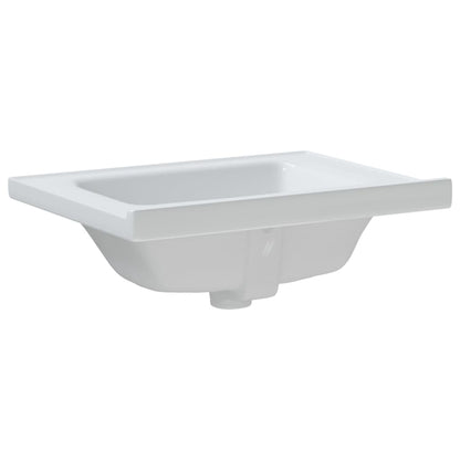 vidaXL Bathroom Sink White 61x48x19.5 cm Rectangular Ceramic