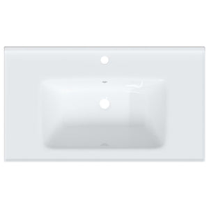 vidaXL Bathroom Sink White 81x48x19.5 cm Rectangular Ceramic