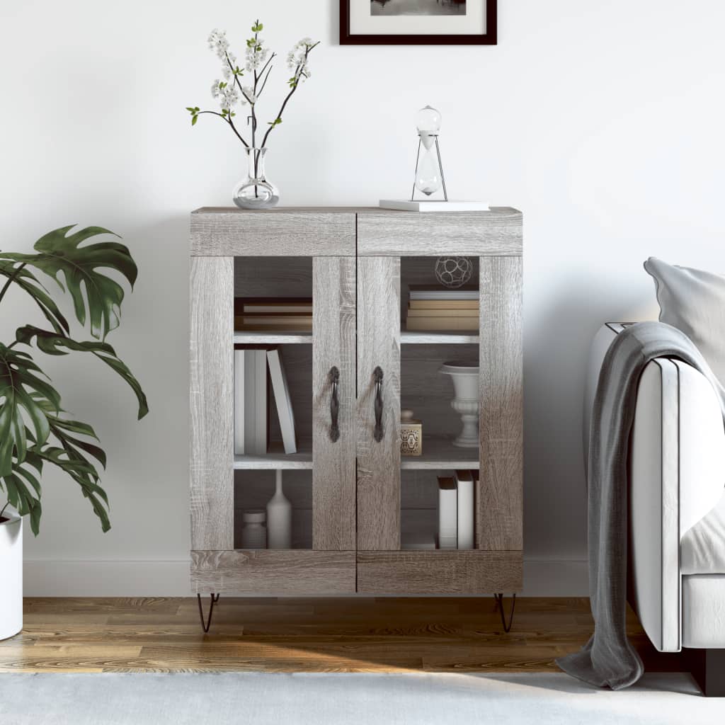 vidaXL Sideboard Grey Sonoma 69.5x34x90 cm Engineered Wood