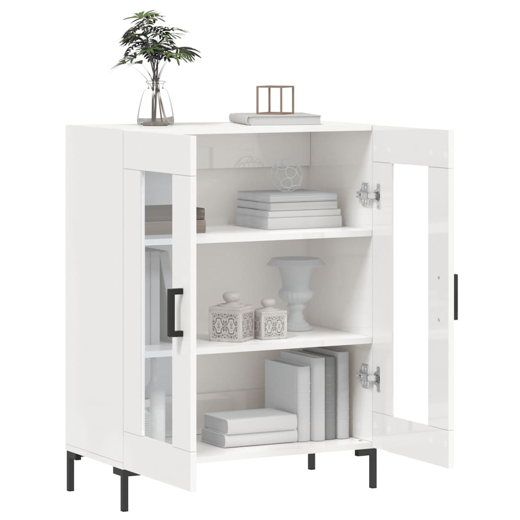 vidaXL Sideboard High Gloss White 69.5x34x90 cm Engineered Wood