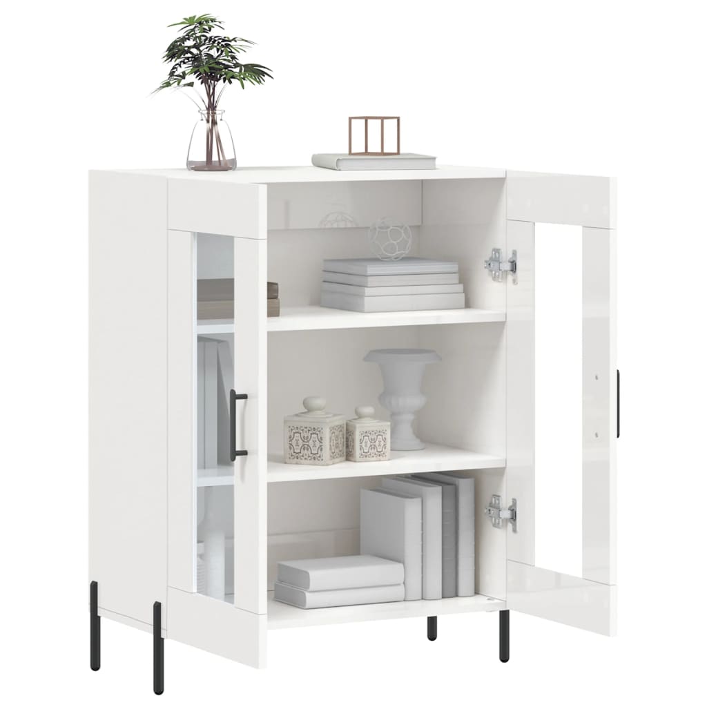 vidaXL Sideboard High Gloss White 69.5x34x90 cm Engineered Wood