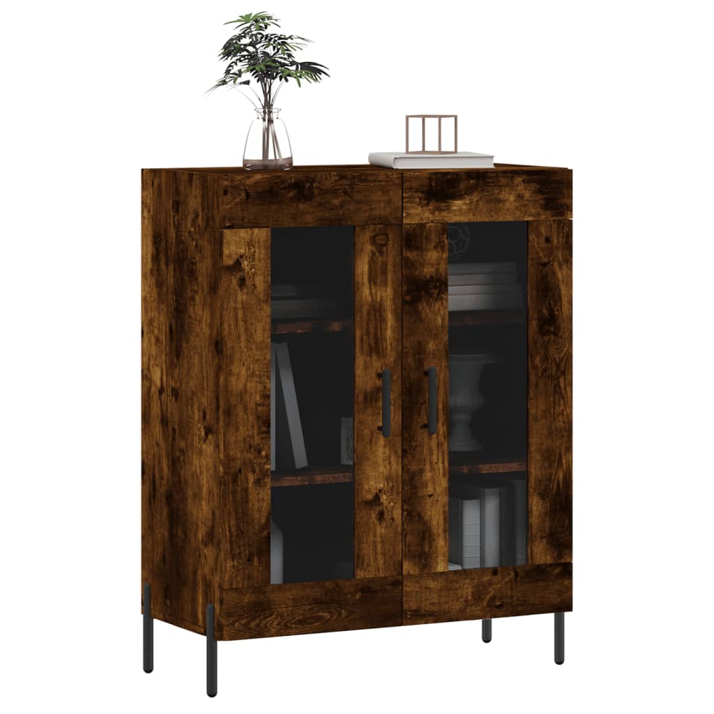 vidaXL Sideboard Smoked Oak 69.5x34x90 cm Engineered Wood