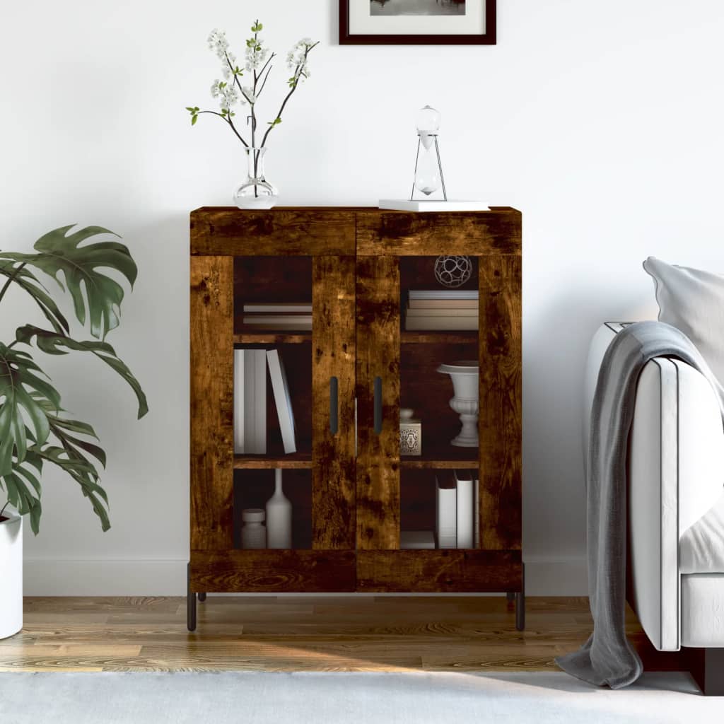 vidaXL Sideboard Smoked Oak 69.5x34x90 cm Engineered Wood