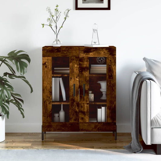 vidaXL Sideboard Smoked Oak 69.5x34x90 cm Engineered Wood