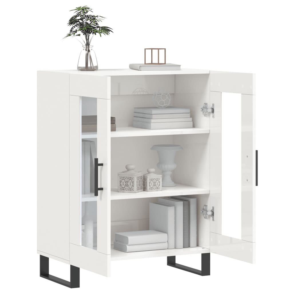 vidaXL Sideboard High Gloss White 69.5x34x90 cm Engineered Wood