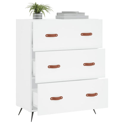 vidaXL Chest of Drawers White 69.5x34x90 cm Engineered Wood