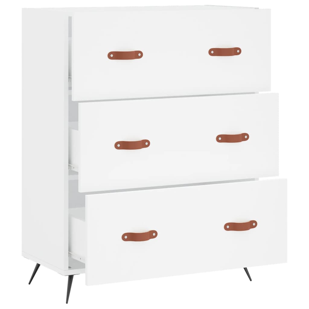 vidaXL Chest of Drawers White 69.5x34x90 cm Engineered Wood