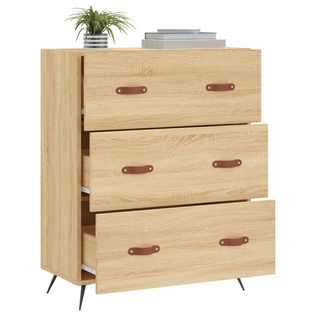vidaXL Chest of Drawers Sonoma Oak 69.5x34x90 cm Engineered Wood