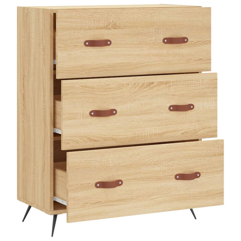 vidaXL Chest of Drawers Sonoma Oak 69.5x34x90 cm Engineered Wood
