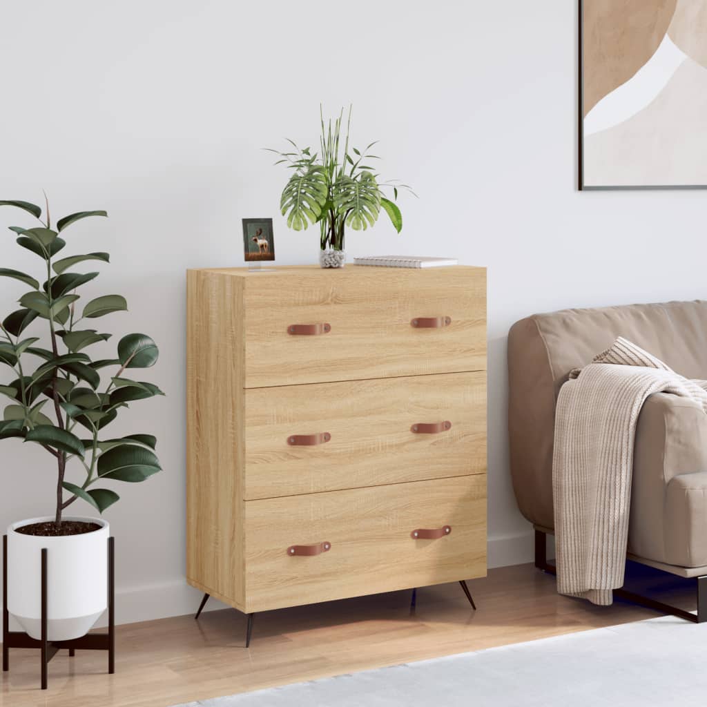 vidaXL Chest of Drawers Sonoma Oak 69.5x34x90 cm Engineered Wood