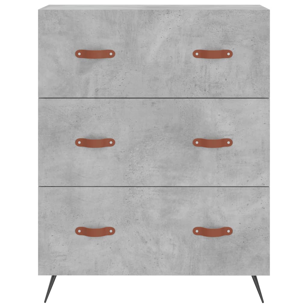vidaXL Chest of Drawers Concrete Grey 69.5x34x90 cm Engineered Wood