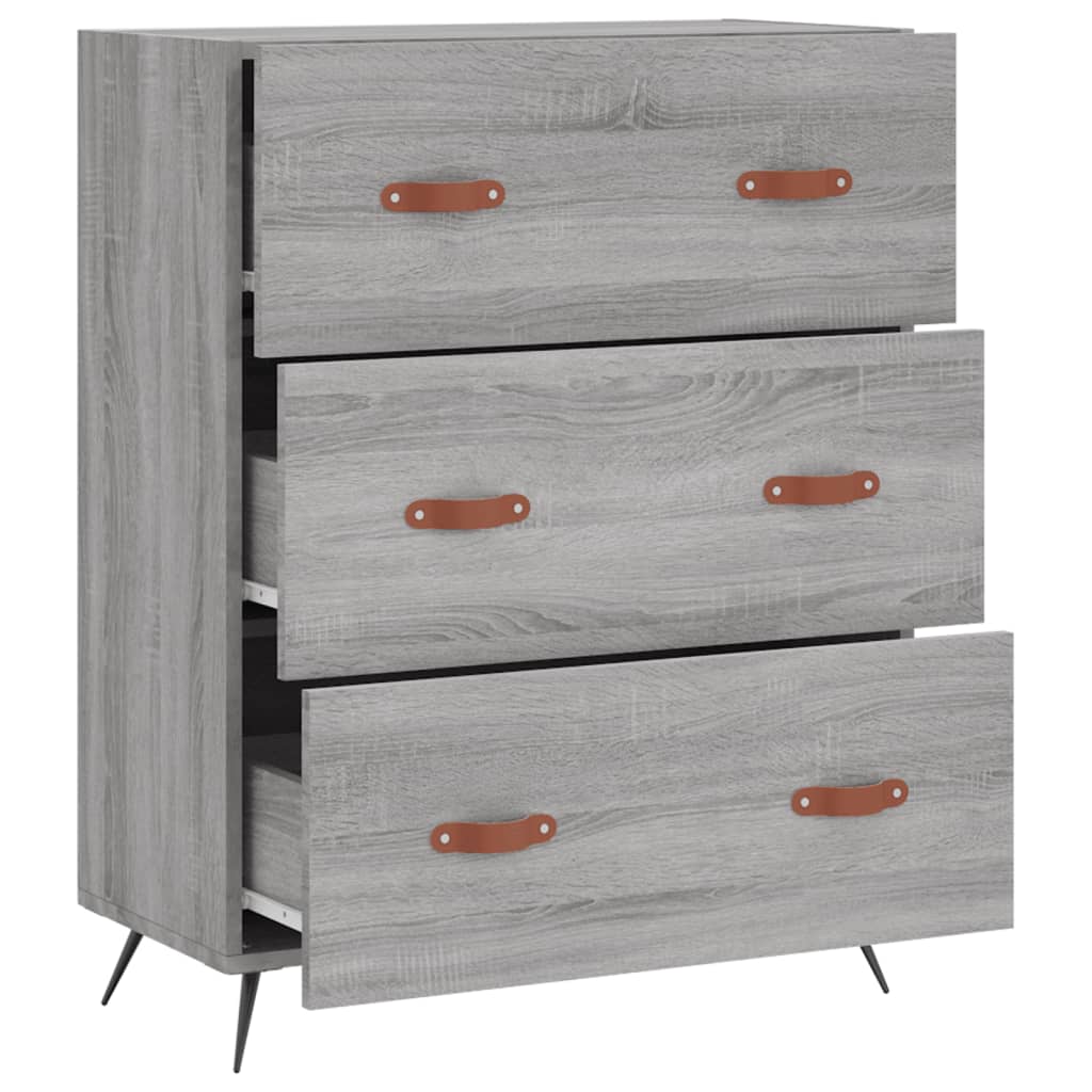 vidaXL Chest of Drawers Grey Sonoma 69.5x34x90 cm Engineered Wood