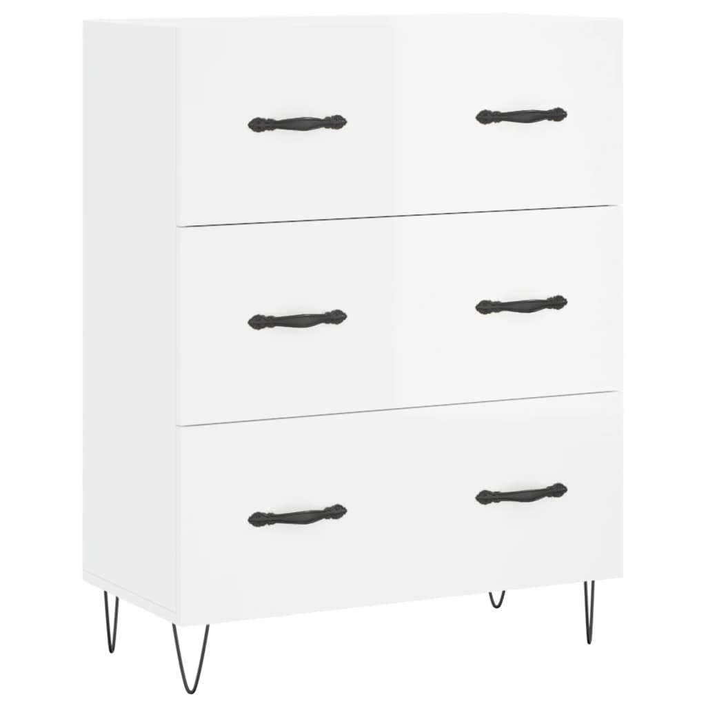 vidaXL Sideboard High Gloss White 69.5x34x90 cm Engineered Wood