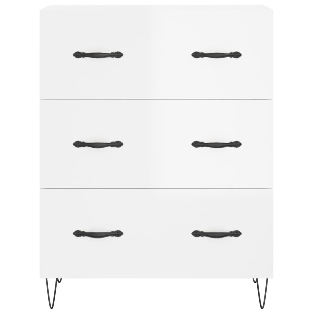 vidaXL Sideboard High Gloss White 69.5x34x90 cm Engineered Wood