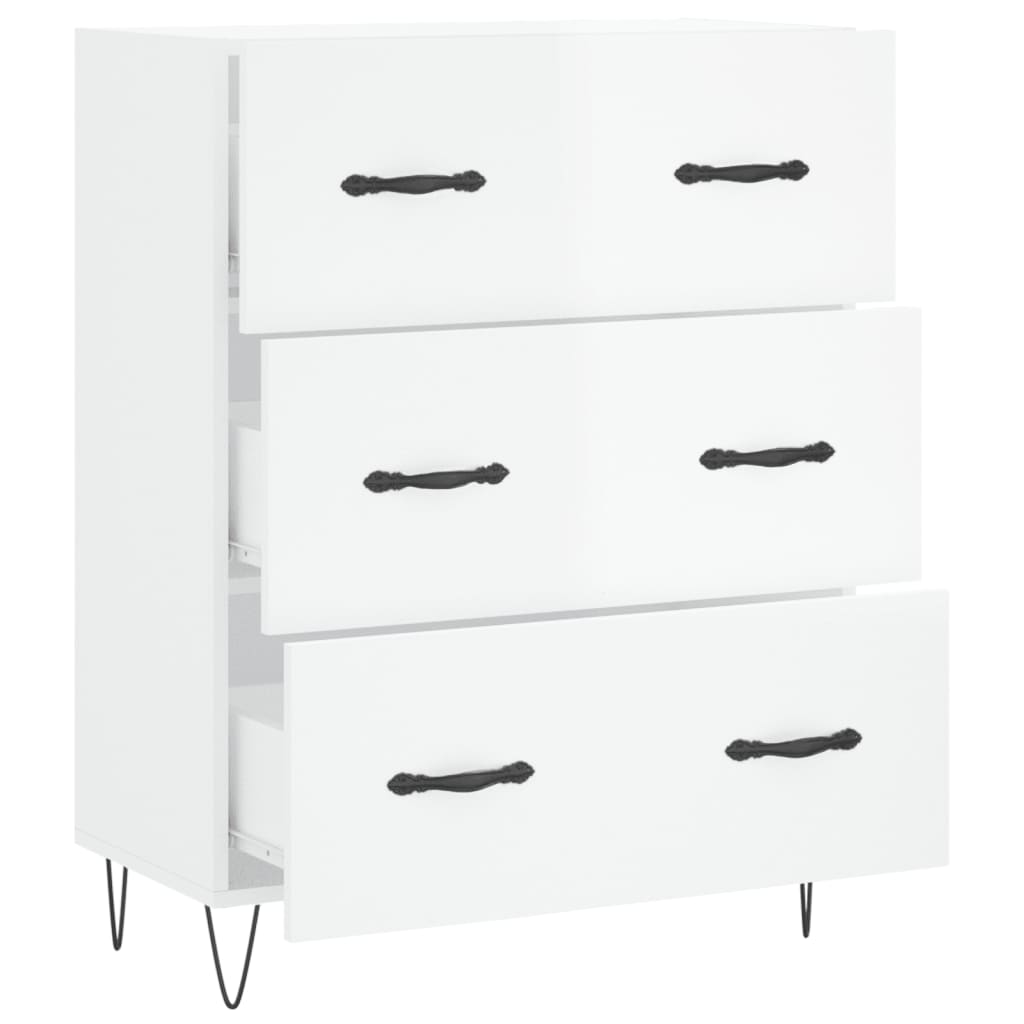 vidaXL Sideboard High Gloss White 69.5x34x90 cm Engineered Wood