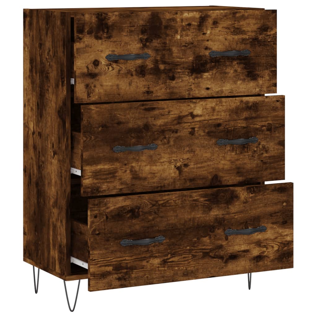 vidaXL Sideboard Smoked Oak 69.5x34x90 cm Engineered Wood