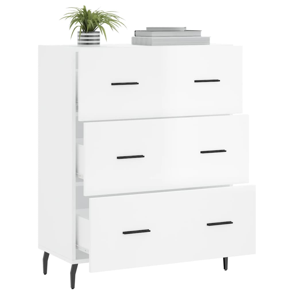 vidaXL Sideboard High Gloss White 69.5x34x90 cm Engineered Wood