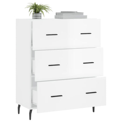vidaXL Sideboard High Gloss White 69.5x34x90 cm Engineered Wood