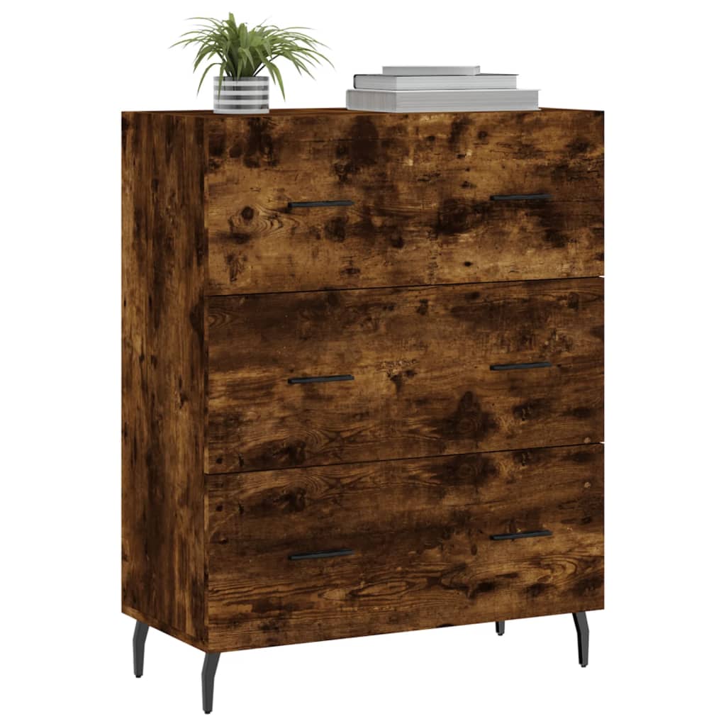 vidaXL Sideboard Smoked Oak 69,5x34x90 cm Engineered Wood