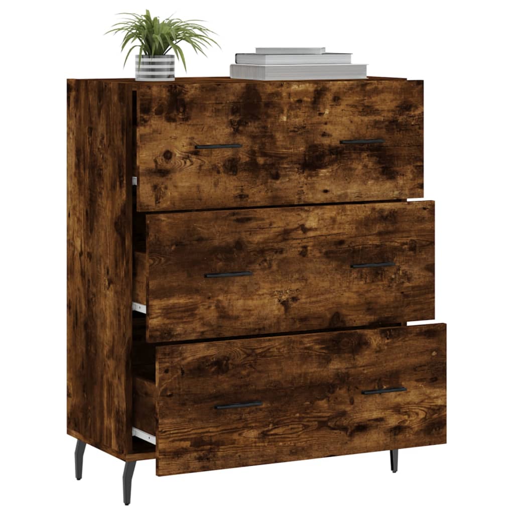 vidaXL Sideboard Smoked Oak 69,5x34x90 cm Engineered Wood