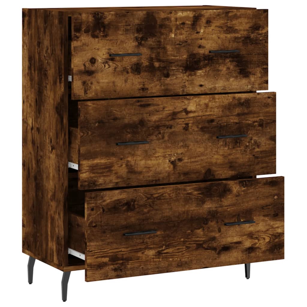 vidaXL Sideboard Smoked Oak 69,5x34x90 cm Engineered Wood