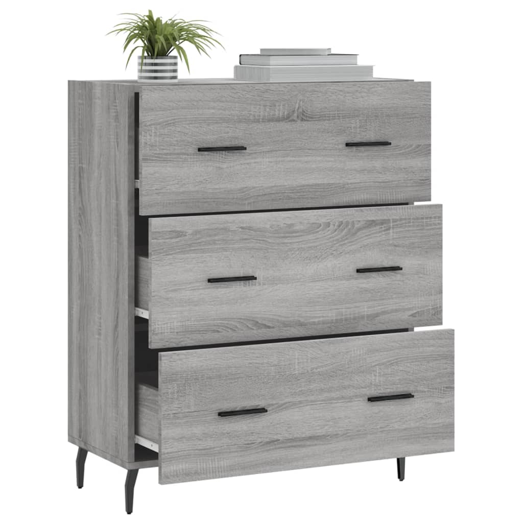 vidaXL Sideboard Grey Sonoma 69,5x34x90 cm Engineered Wood
