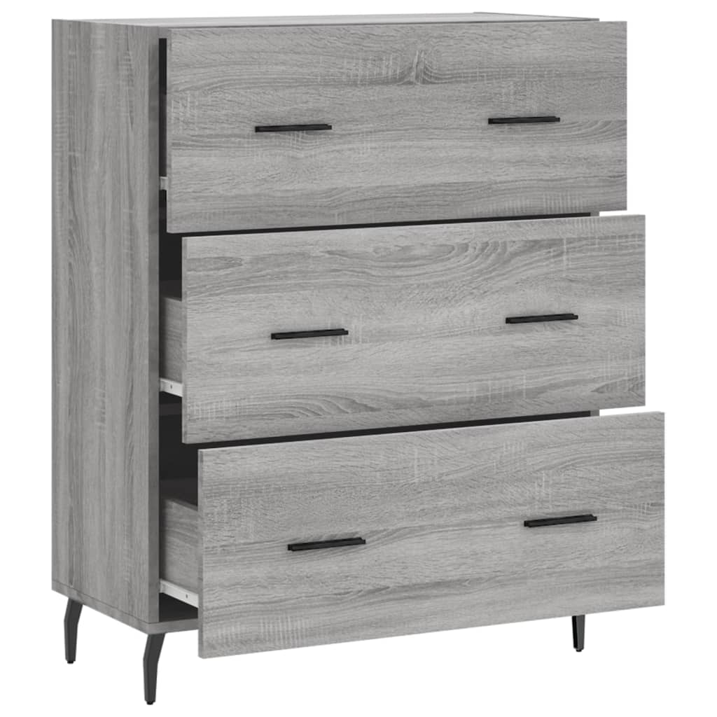 vidaXL Sideboard Grey Sonoma 69,5x34x90 cm Engineered Wood