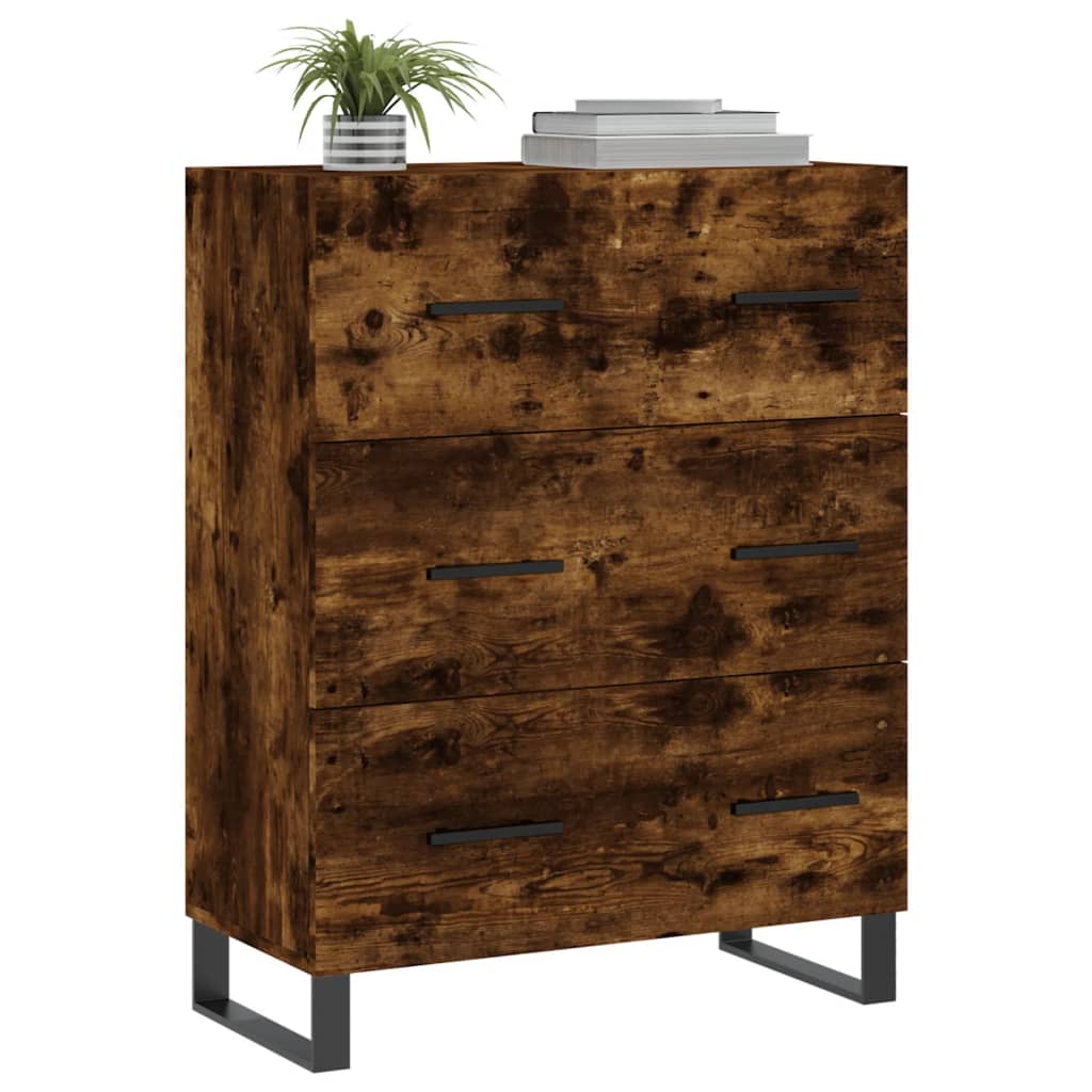 vidaXL Sideboard Smoked Oak 69.5x34x90 cm Engineered Wood