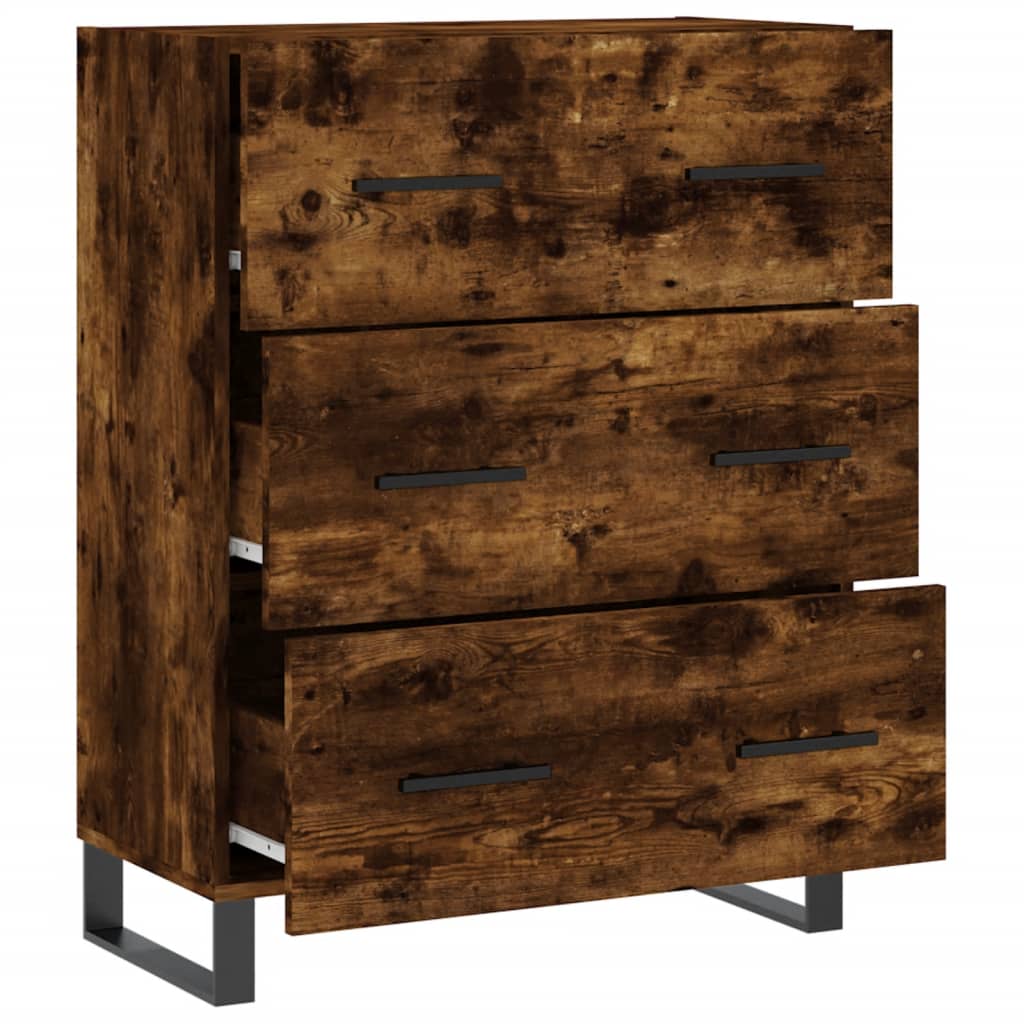 vidaXL Sideboard Smoked Oak 69.5x34x90 cm Engineered Wood