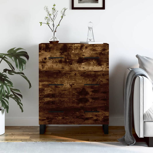 vidaXL Sideboard Smoked Oak 69.5x34x90 cm Engineered Wood