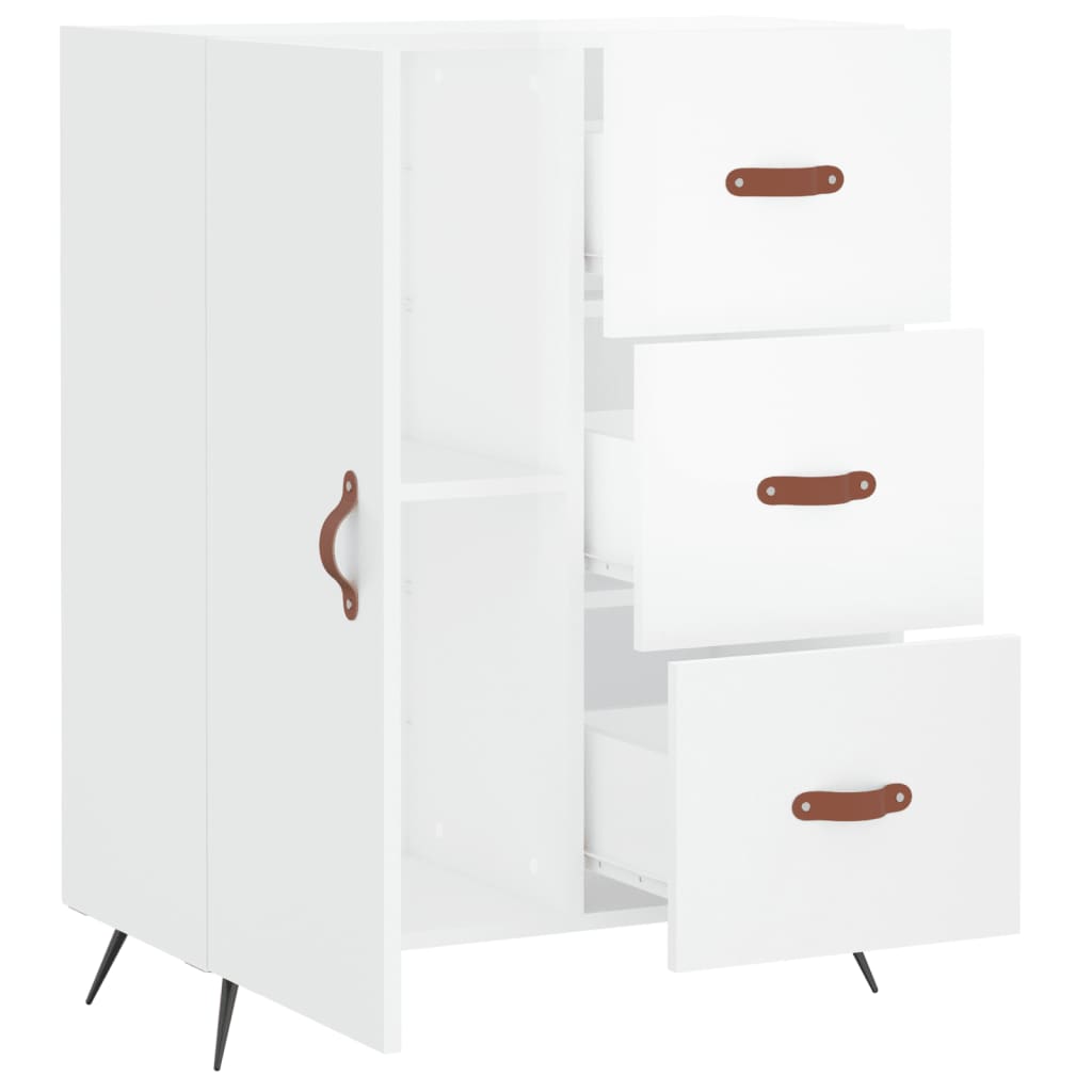 vidaXL Sideboard High Gloss White 69.5x34x90 cm Engineered Wood