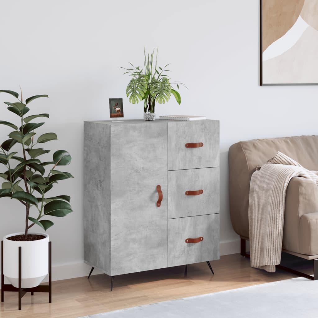vidaXL Sideboard Concrete Grey 69,5x34x90 cm Engineered Wood
