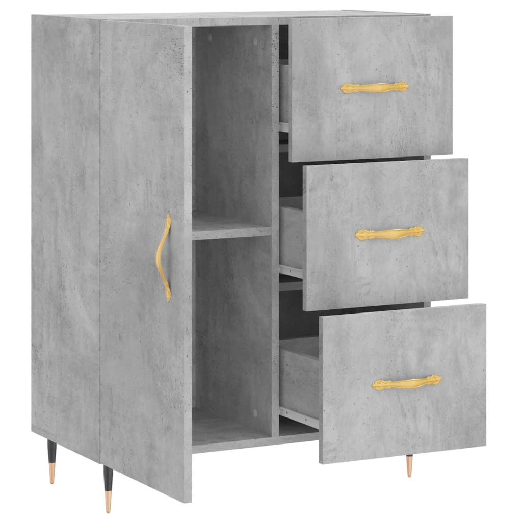 vidaXL Sideboard Concrete Grey 69.5x34x90 cm Engineered Wood