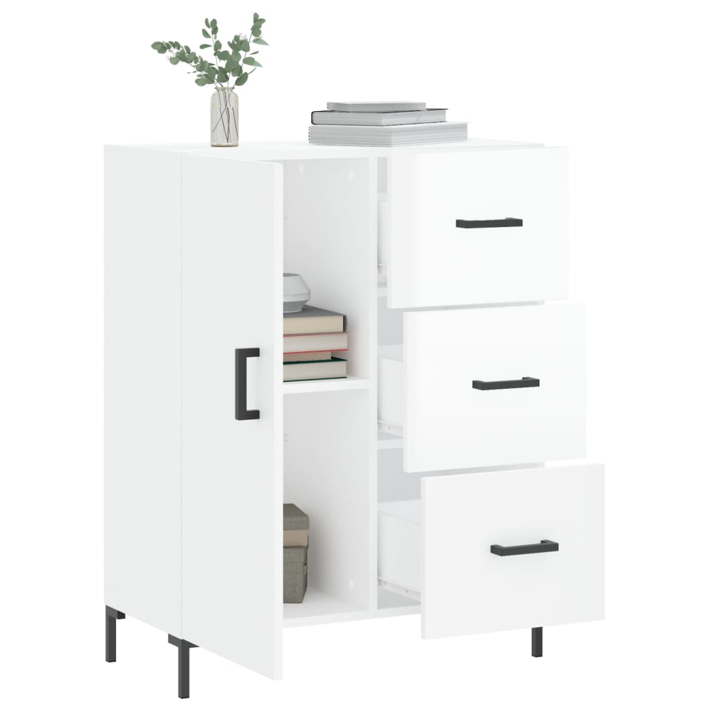 vidaXL Sideboard High Gloss White 69.5x34x90 cm Engineered Wood