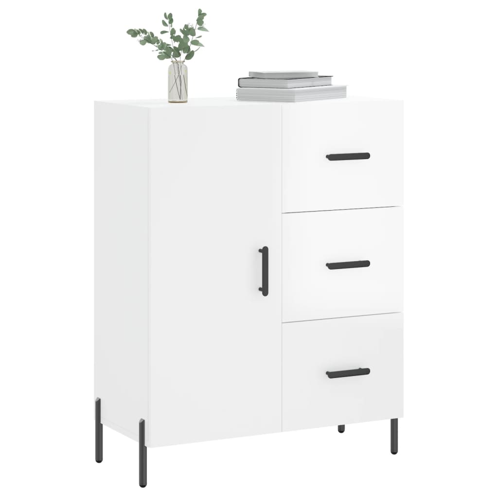 vidaXL Sideboard High Gloss White 69.5x34x90 cm Engineered Wood