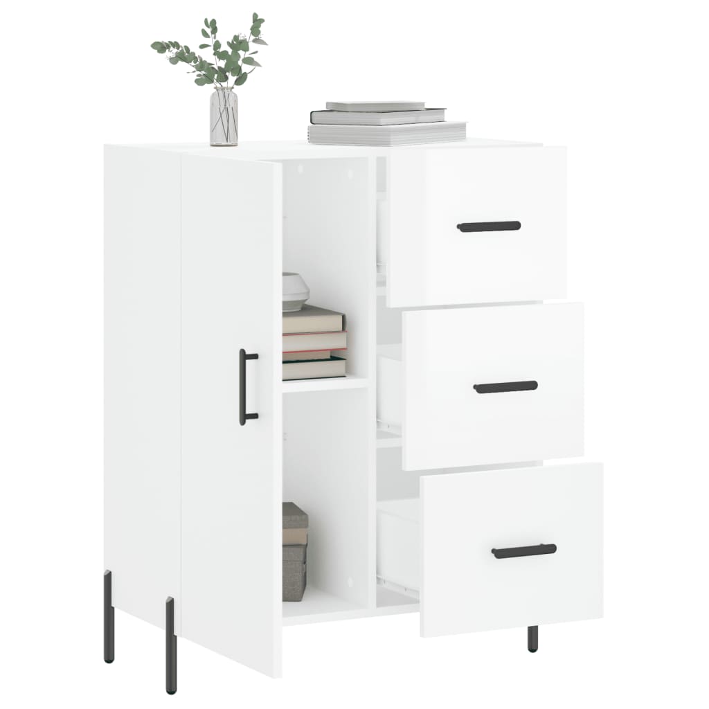 vidaXL Sideboard High Gloss White 69.5x34x90 cm Engineered Wood