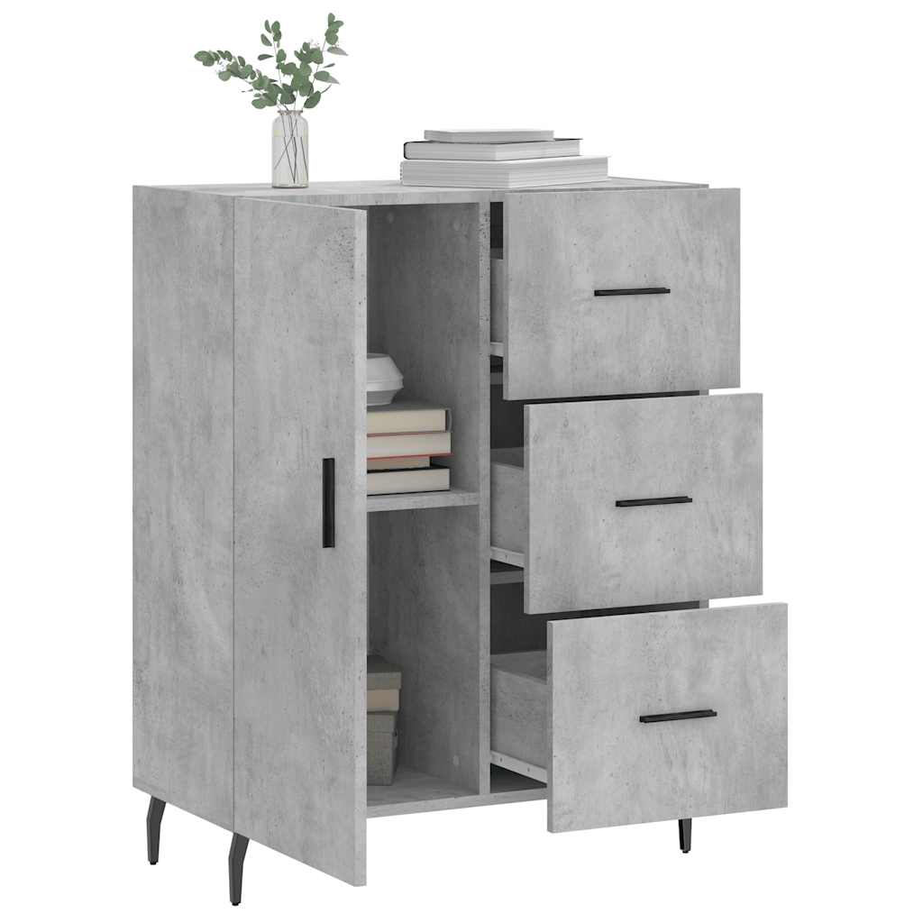 vidaXL Sideboard Concrete Grey 69.5x34x90 cm Engineered Wood