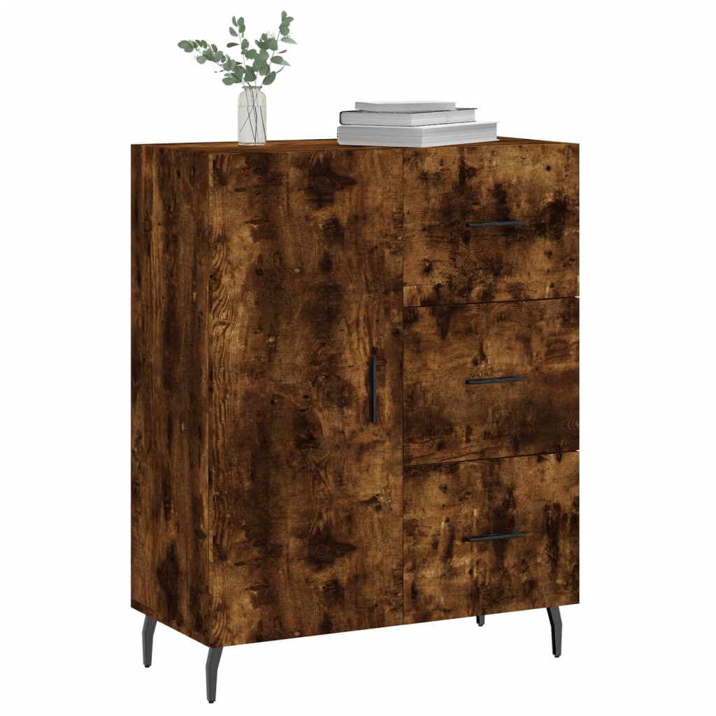vidaXL Sideboard Smoked Oak 69,5x34x90 cm Engineered Wood