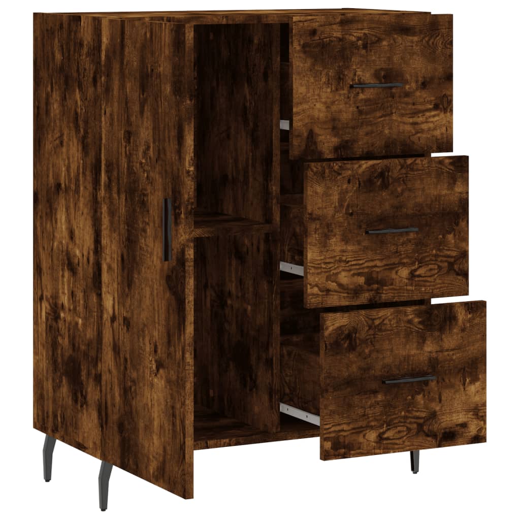 vidaXL Sideboard Smoked Oak 69,5x34x90 cm Engineered Wood