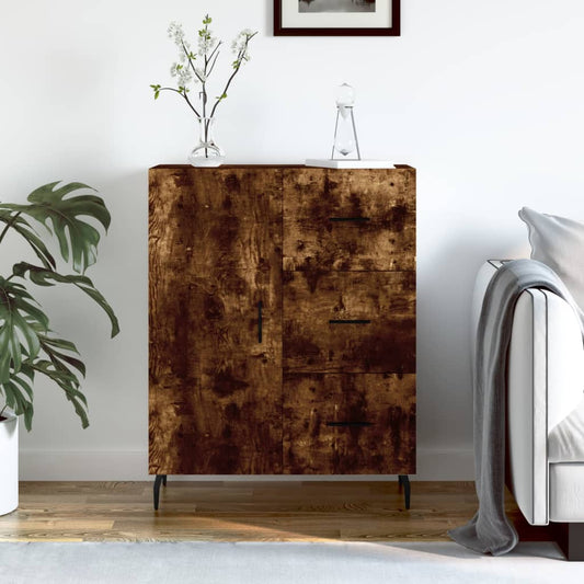 vidaXL Sideboard Smoked Oak 69.5x34x90 cm Engineered Wood