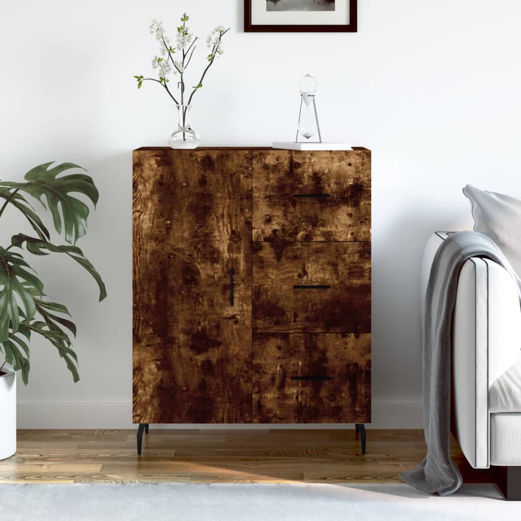 vidaXL Sideboard Smoked Oak 69,5x34x90 cm Engineered Wood