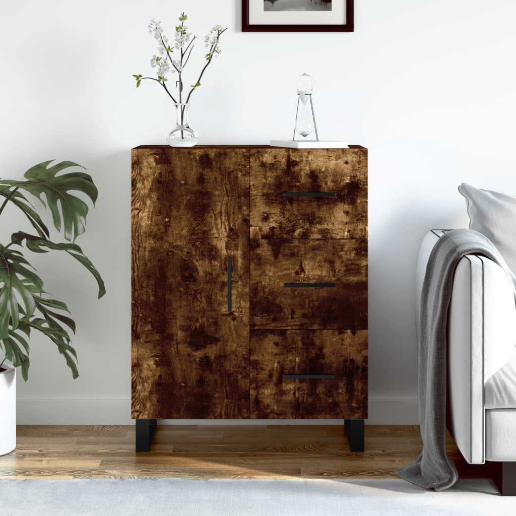 vidaXL Sideboard Smoked Oak 69.5x34x90 cm Engineered Wood