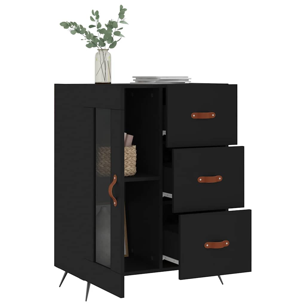 vidaXL Sideboard Black 69,5x34x90 cm Engineered Wood