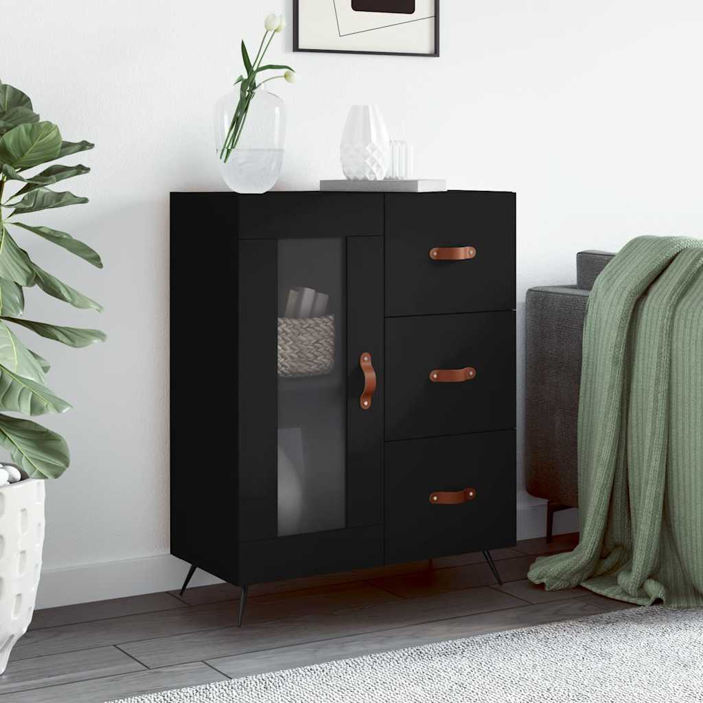 vidaXL Sideboard Black 69,5x34x90 cm Engineered Wood