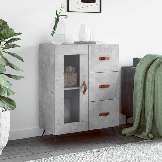 vidaXL Sideboard Concrete Grey 69,5x34x90 cm Engineered Wood